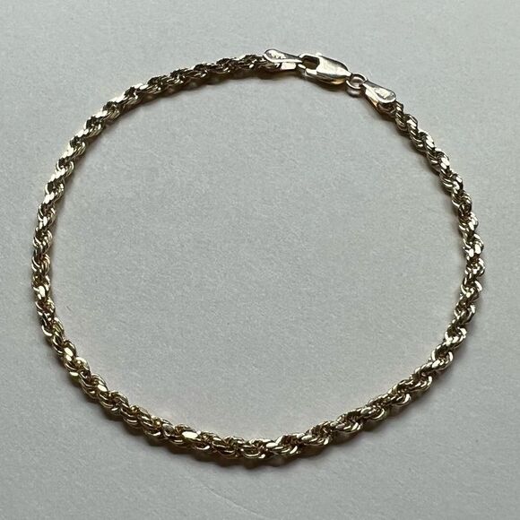 14K Real Gold Rope chain Bracelet | Birthday gift | Woman Bracelet | bracelets | - Picture 8 of 8